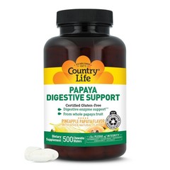 Digestive Support Chewable Wafers – 500 Count, Natural Papaya & Pineapple Flavor