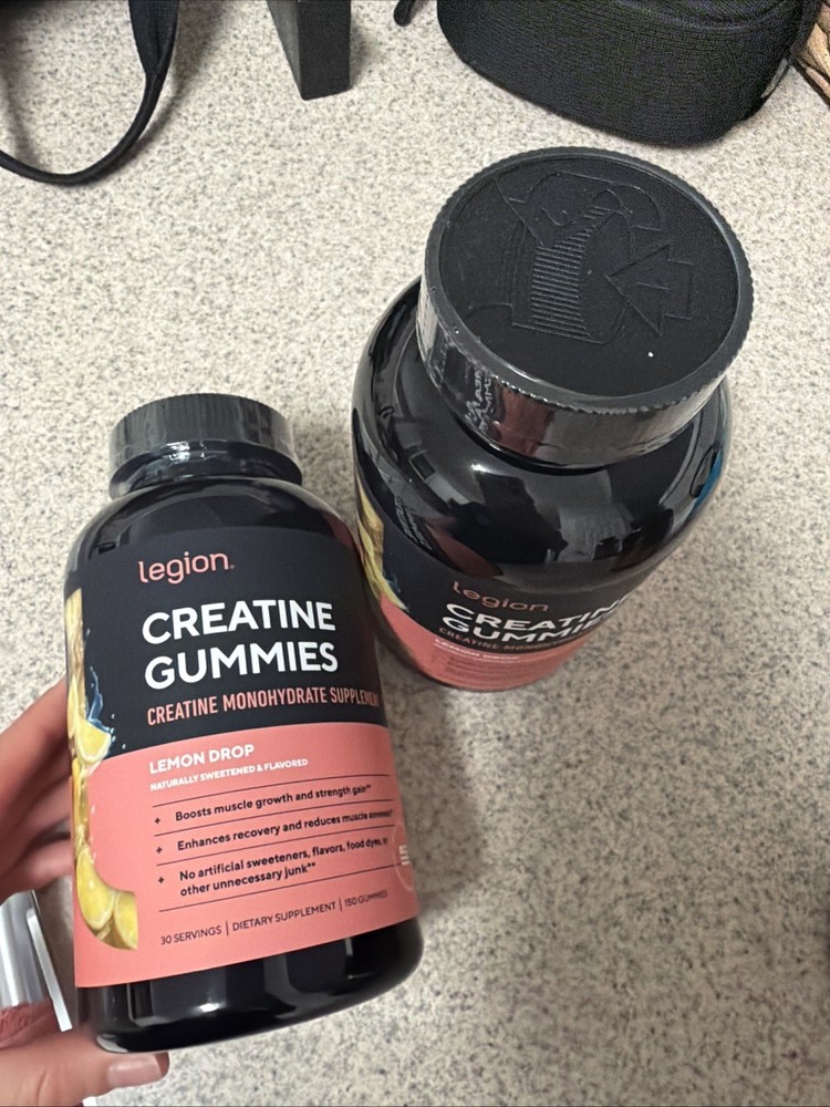 2Pk Legion Creatine Monohydrate Gummies Lemon Drop 5000mg 30 Servings Exp 10/26