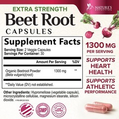 Beet Root Capsules Extra Strength 1300mg Beetroot Powder Extract