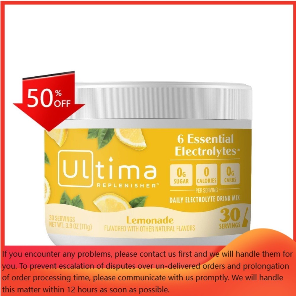 Ultima Replenisher Daily Hydration Electrolyte Drink Mix – Lemonade – 30 Serving