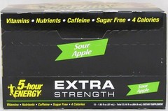 5 Hour Energy Extra Strength Sour Apple Camo 12 Count Box 1.93 oz Shots Hr Five