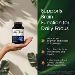Citicoline 500mg – 120 Capsules – Brain Function Support for Adults – Memory …