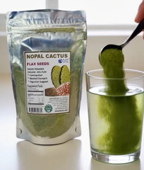 Nopal Cactus & Flax Seeds Powder Constipation Digestive Cleanse 1/2 Lb ALKAVITA