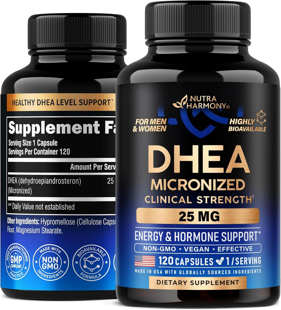 DHEA 25Mg – Micronized DHEA Supplement for Women & Men – Clinically Proven St…