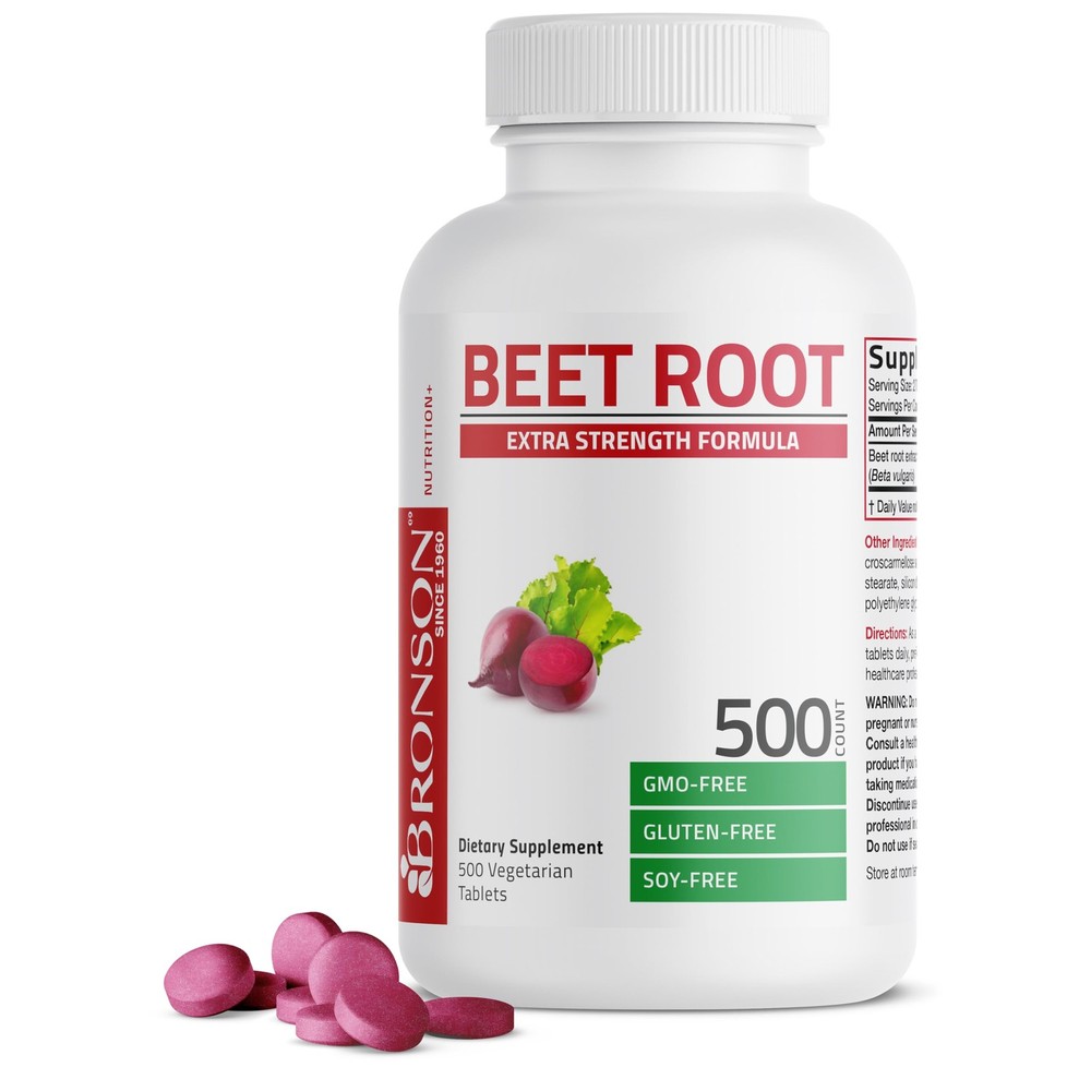 Bronson Beet Root Extra Strength, Non-GMO, 500 500 Count (Pack of 1)