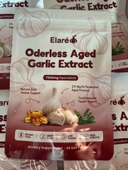 Elare odorless aged garlic extract 7500 mg 30 softgels high potency