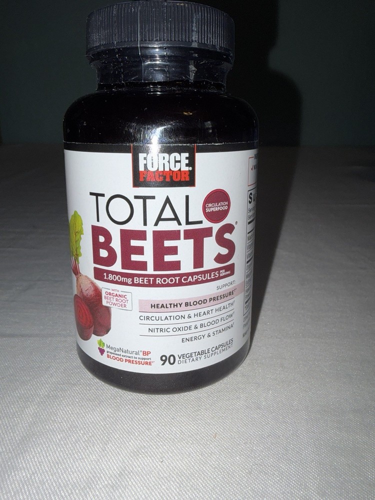 Force Factor total beets 90 Capsules Supports Healthy Blood Pressure Exp 04/29
