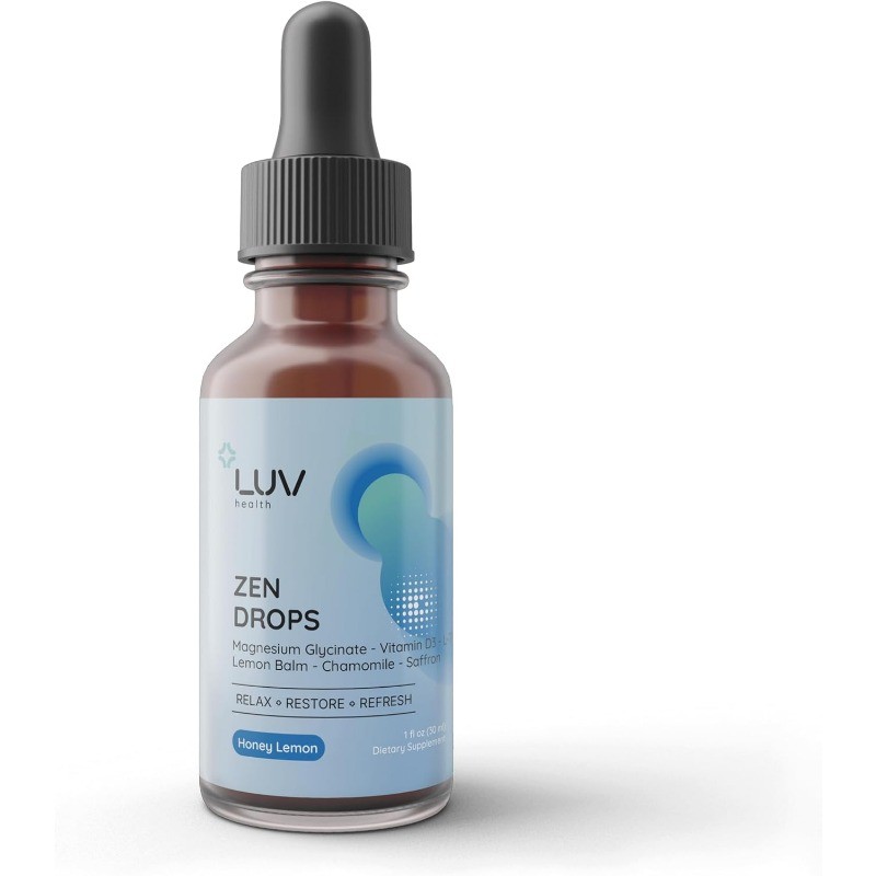 Zen LUV Drops Stress Support with Magnesium Glycinate and Lemon Balm Vegan