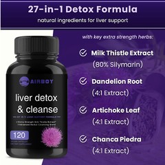 Liver Detox & Cleanse – Liver Support,Repair – Milk Thistle,Dandelion,Artichoke
