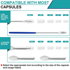 8 Piece Capsule Filling Kit for Empty Pill Capsules – Sizes #000 00 0 1 2 3