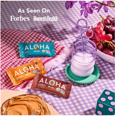 ALOHA Organic Plant Based Protein Mini Bars Almond Butter Cup 20 Pack