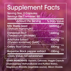 Liver Cleanse & Detox Support Supplement 6000 mg Milk Thistle Extract