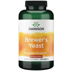 Swanson Brewer’s Yeast B-Complex for Sugar Metabolism & Energy, 500mg, 500 Tabs