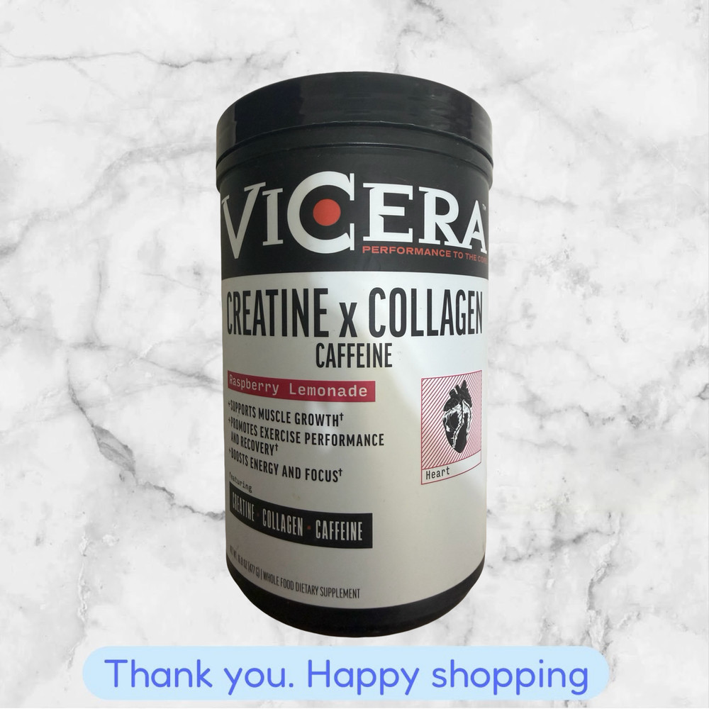 ViCera Raspberry Lemonade Creatine X Collagen Powder 16.5 oz NEW SHIP