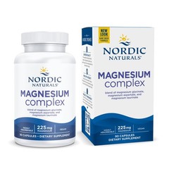 Nordic Naturals Magnesium Complex – 90 Capsules – 225 mg Magnesium, 1.9 mg