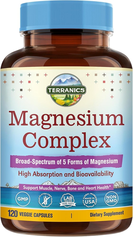 Terranics 5-in-1 Magnesium Complex Supplement 500mg – 5 120 Count (Pack of 1)