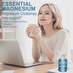 Magnesium Citrate Extra Strength 400mg 600mg- Chelated for Max Absorption 30day