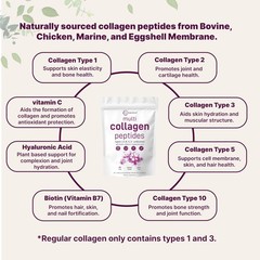 Micro Ingredients Multi Collagen Peptides Powder, 40 Stick Packs | Type I, II…