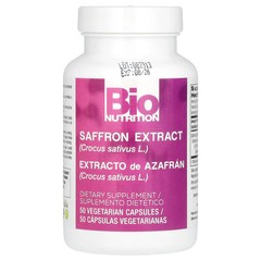 Bio Nutrition Saffron Extract 50 Veggie Caps Gluten-Free, No Artificial Flavors,