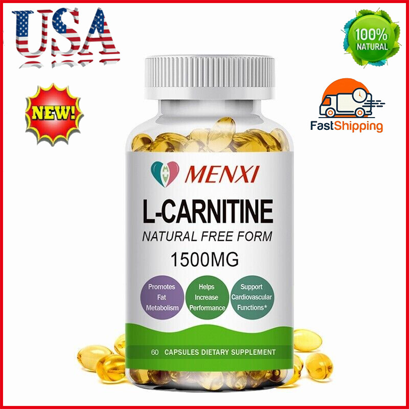 60Pcs L-carnitine Capsules Reduce Cognitive Fatigue Accelerate Metabolism Pills