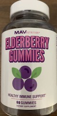MAV Nutrition Elderberry Gummies Healthy Immune Support 60ct.
