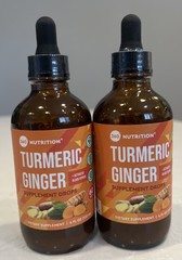 2 x Liquid Turmeric Ginger Drops Dietary Supplement 4 fl oz 360 Nutrition 12/27