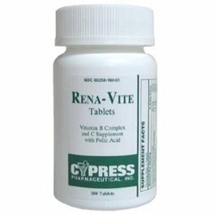 Rena-Vite Multivitamin Supplement, 0.8 mg Strength Tablet, 100 per Bottle
