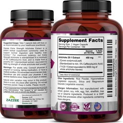 Extra Strength Artichoke 20:1 Extract, 9000 mg Strength, 5% Caffeoylquinic Acid