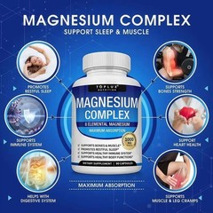 Magnesium complex 1000mg 7 types | Sleep musculoskeletal support 90 TopLux