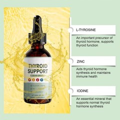 Premium Ashwagandha Thyroid Support Liquid Drops Selenium+Zinc Lodine L-Tyrosine