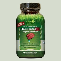 Irwin Naturals Steel-Libido Red 75 Softgels Male Support Supplement-NEW!!!