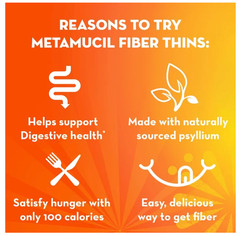 Metamucil Fiber Thins Chocolate Psyllium Husk Snack 4 Pack 24 Ct