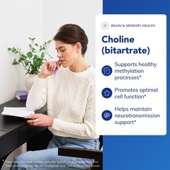 Pure Encapsulations Choline (Bitartrate) – 275 mg 100 Count (Pack of 1)