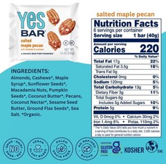 YES Nut Bars – Salted Maple Pecan – Soft Chewy Healthy Snack Bars Made with O…