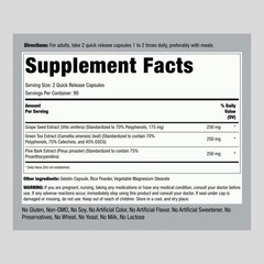 Piping Rock Grape Seed, Green Tea & Pine Bark Complex | 180 Count (Pack of 1)