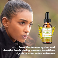 60ML Mullein Drops for Lungs Cleanse Mullein Leaf Extract Vegan Non-GMO