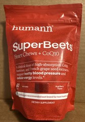Superbeets Heart Chews Advanced, HumanN – CoQ10, 60 Chews, Açaí Berry, EXP 06/27