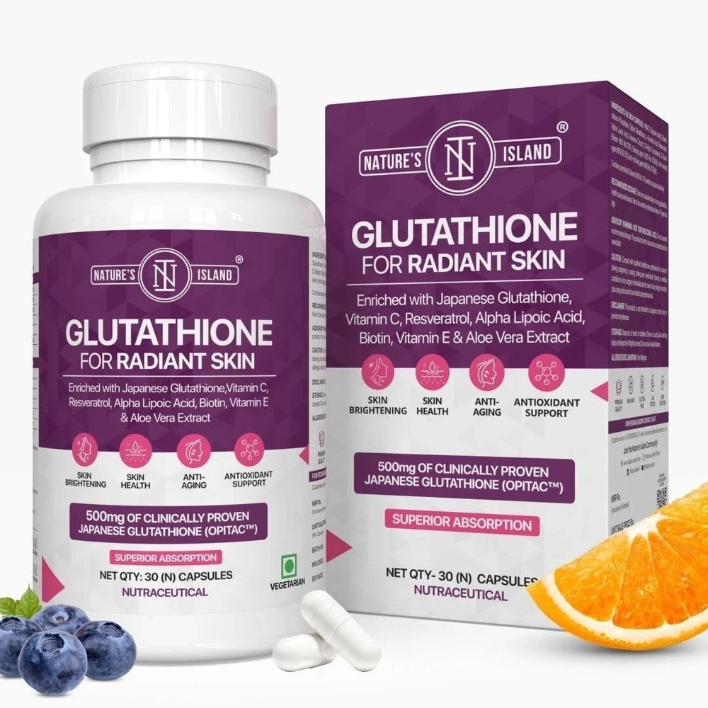 Nature’s Island Japanese Glutathione 500mg with Vitamin C (30 Veg Capsules) b300