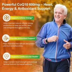Vitarevive CoQ10 600mg Ubiquinol Softgels PQQ Vitamin E Heart Energy 120 Count