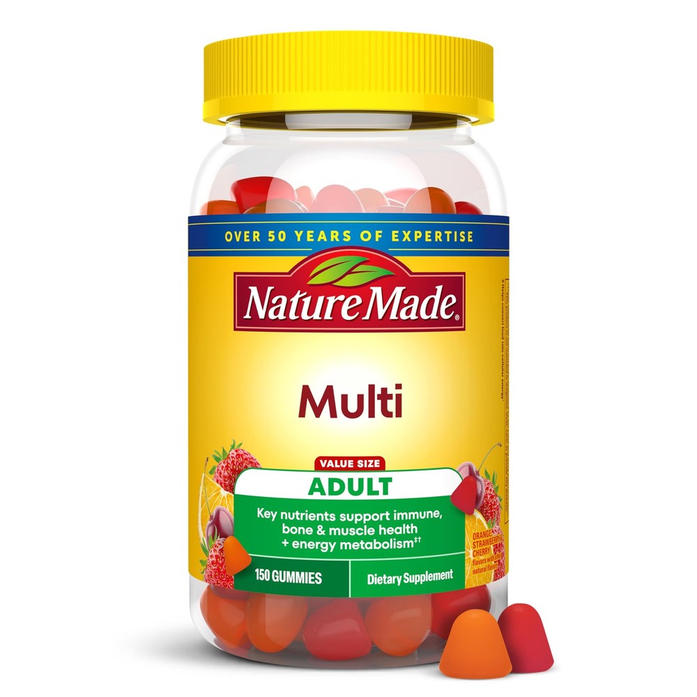 Nature Made Multivitamin Gummies, Mens & Womens 150 Count (Pack of 1), Red
