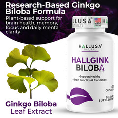 GINKGO BILOBA 120 mg – Brain Function – Memory Support Supplement – 60 Cap