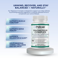 Pelican Magnesium Complex – Muscle, Relaxation & Sleep Support – 60 Capsules