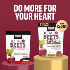Force Factor Total Beets Blood Pressure Support, Beet Root Supplement Soft Chew
