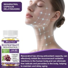 Resveratrol 1200mg Capsules Anti Aging Antioxidant Heart Brain Support 120 PCS
