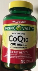 Spring Valley CoQ10 200mg Rapid Release Softgels ——————– 150 Count