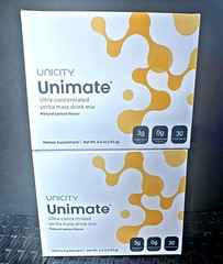 2 pack Unicity Unimate Lemon Flavor Packs – 30 Counts – Exp 08/2028 2 pack