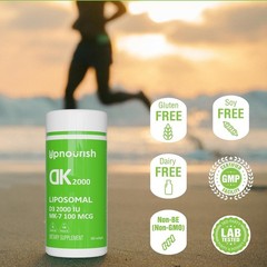 UpNourish Liposomal Vitamin D3 K2 2000 IU with K2 MK-7 100 mcg – 365 Vitamin