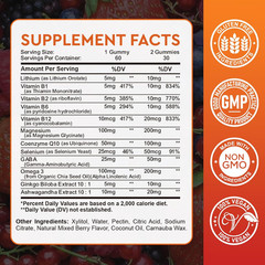 Lithium Orotate 5Mg 10Mg Gummies Lithium Supplements with Vitamin B, Magnesium &
