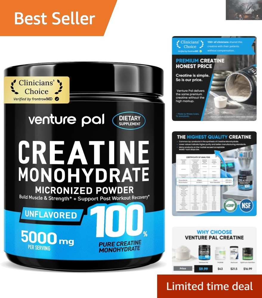 Micronized Creatine Monohydrate Powder – Gluten-Free & Keto Friendly, 10.6 Ounce