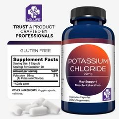 Potassium Chloride Supplement 99mg 90 Count Vegetarian – Third Party Lab Tested
